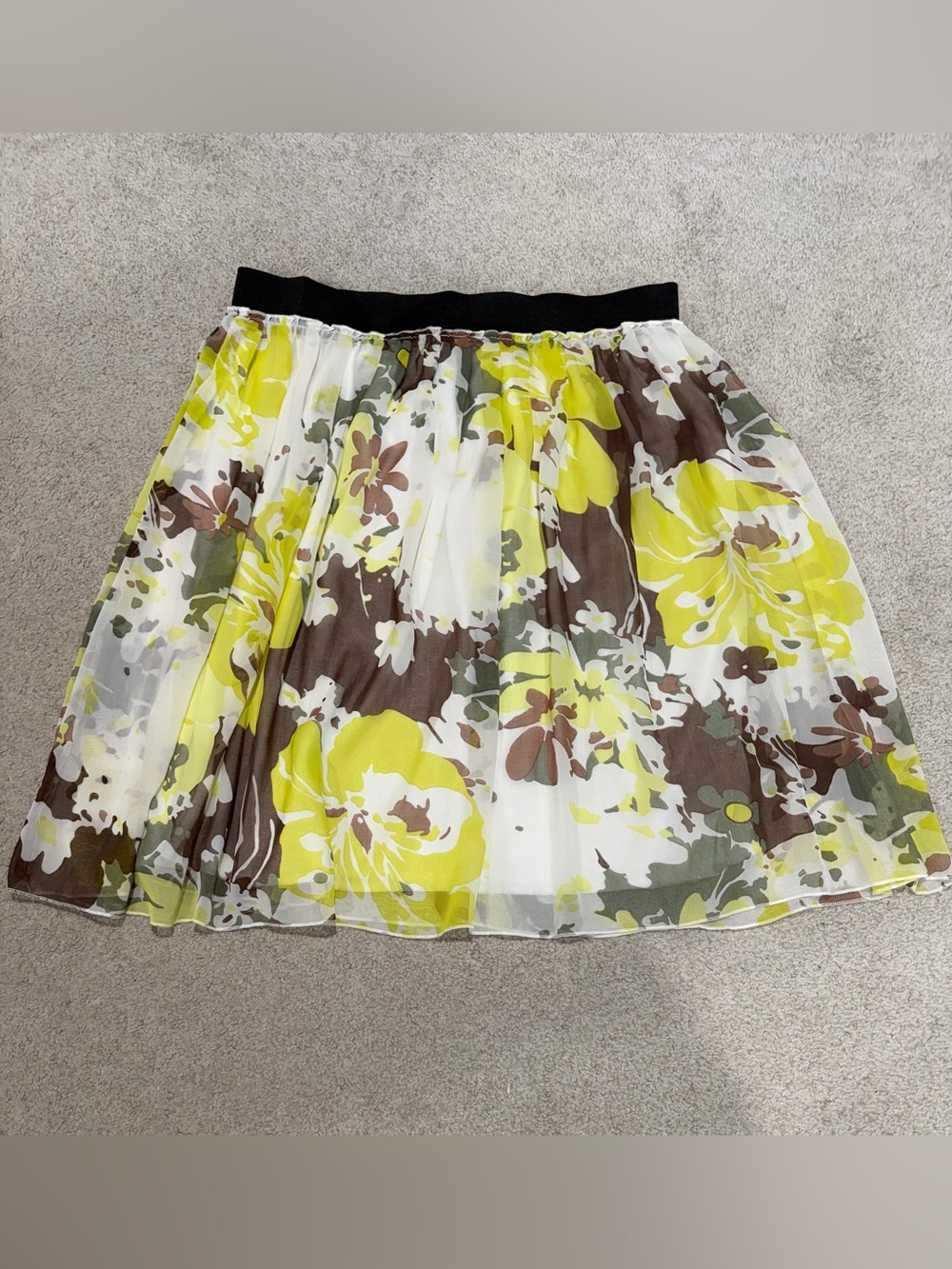 Bella Bird Floral Skirt, Women’s Large Elastic Waist, Slip On Multicolor Skirt